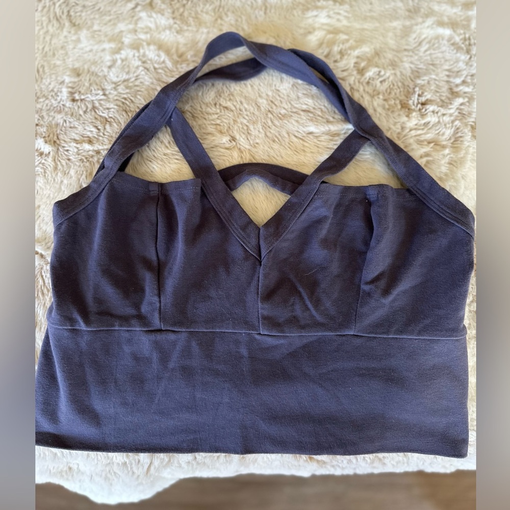 Deep navy blue strappy bralette